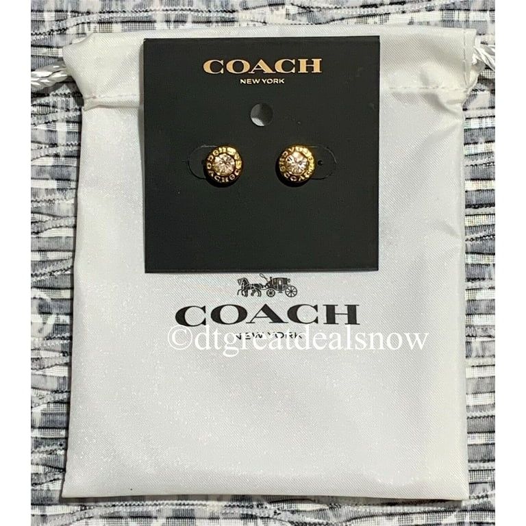 NEW COACH F54516 Open Circle Stone Stud Earrings Gold With Dust Cover | Walmart (US)