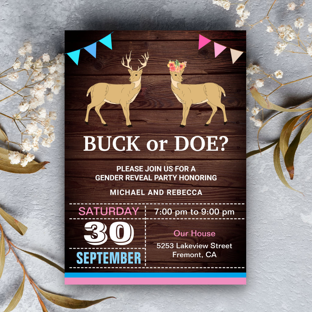 Buck or Doe Gender Reveal Party | Zazzle