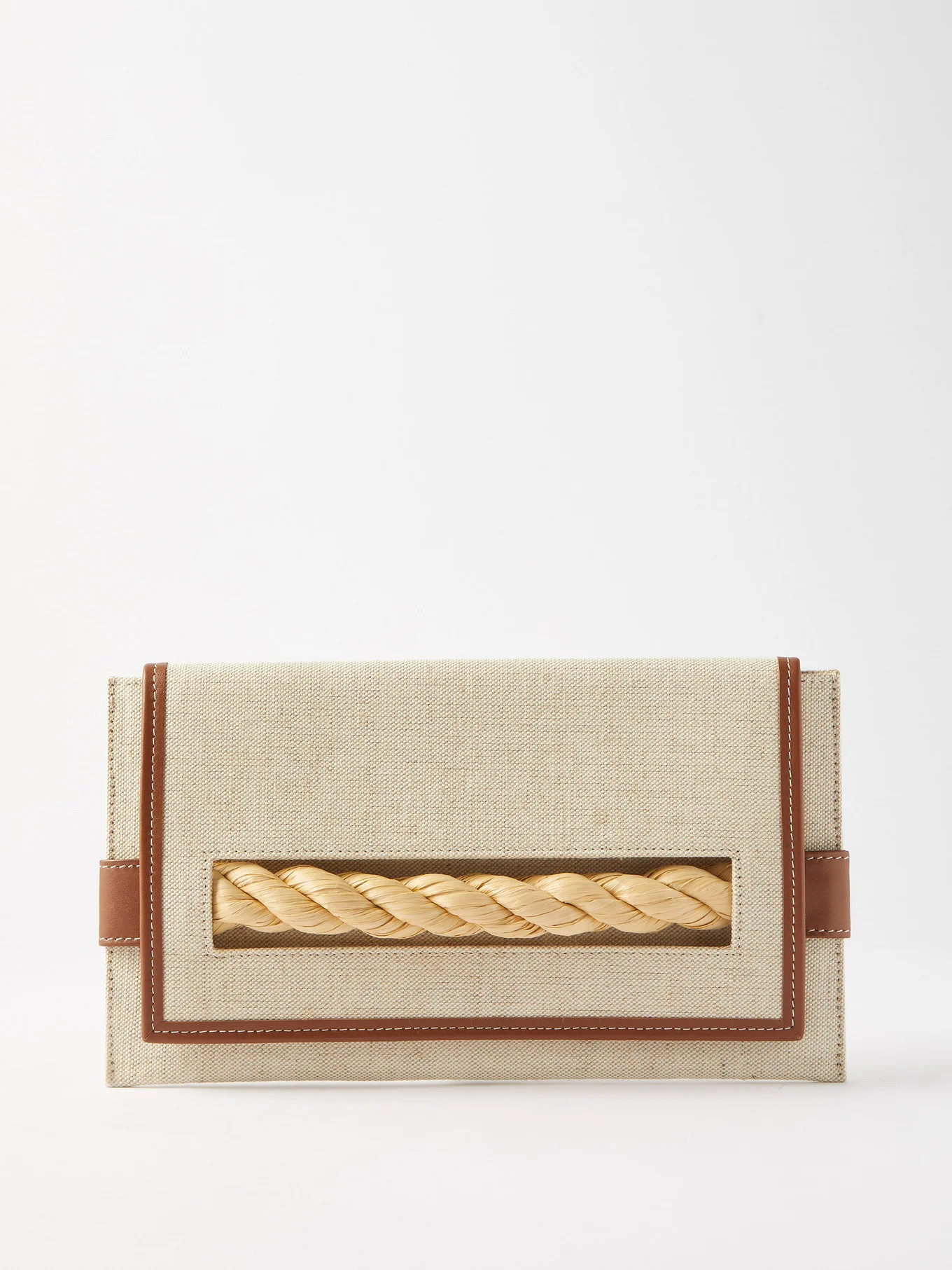 Thory jute and raffia envelope clutch bag | Serena Uziyel | Matches (US)