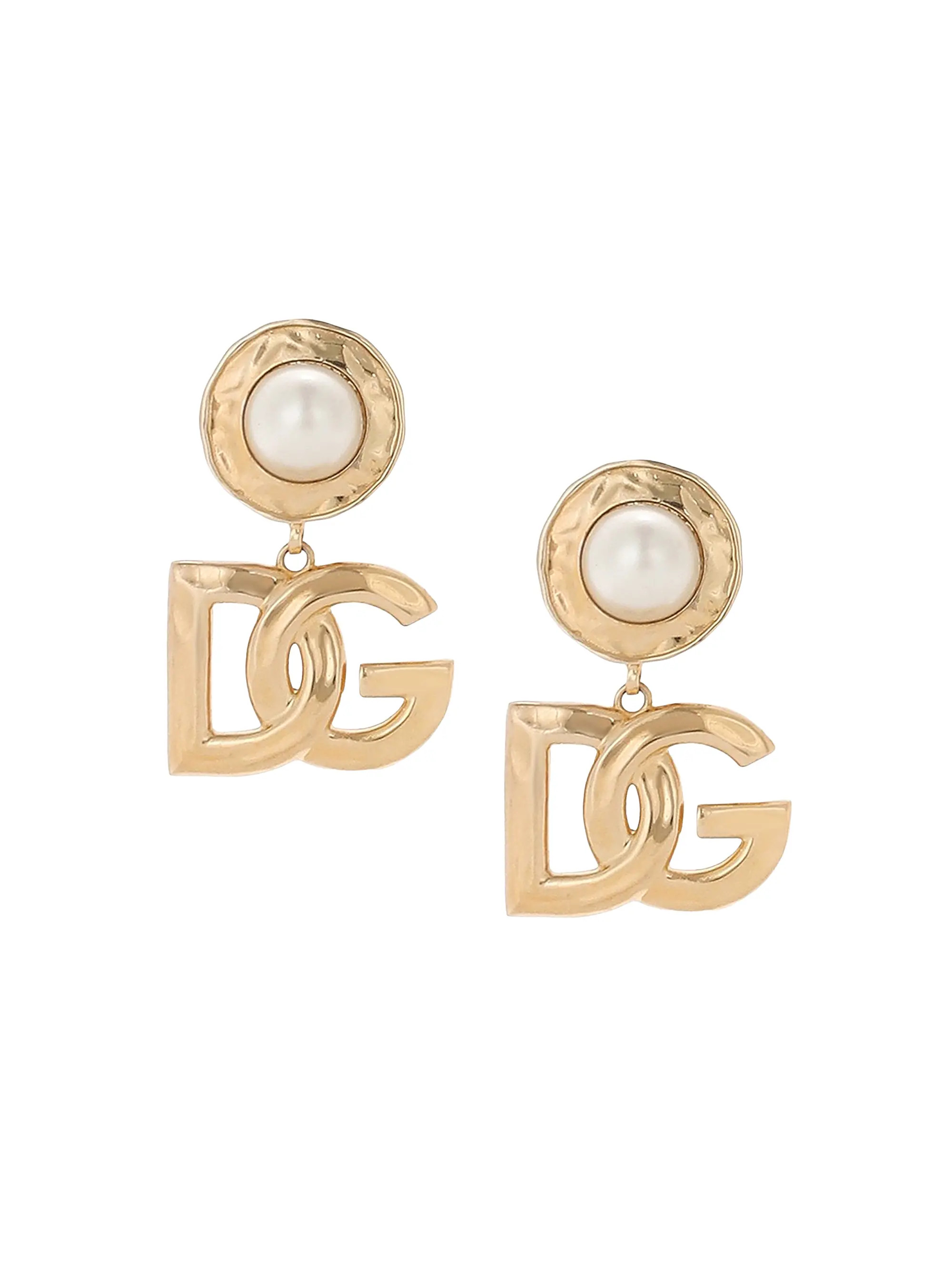 Goldtone & Imitation Pearl Monogram Drop Earrings | Saks Fifth Avenue