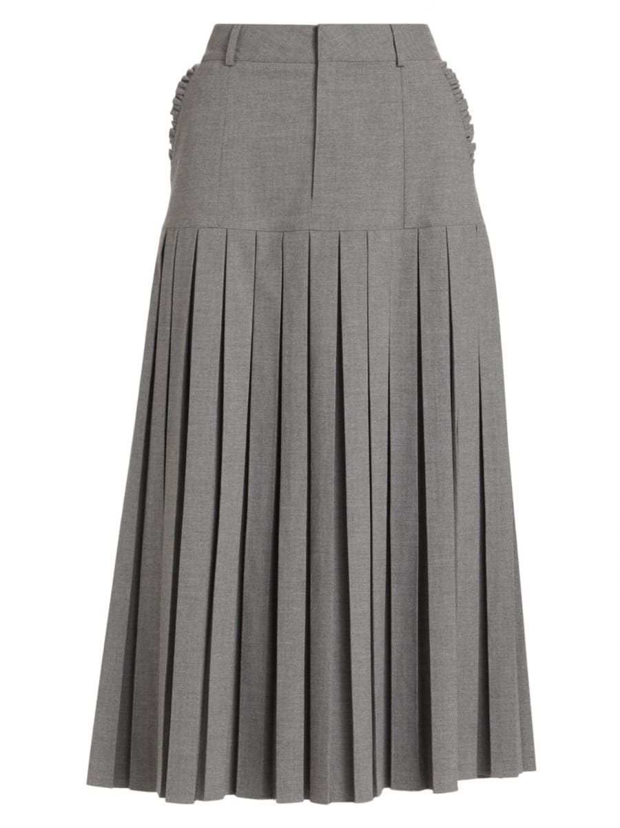 Bane Pleated Midi-Skirt | Saks Fifth Avenue