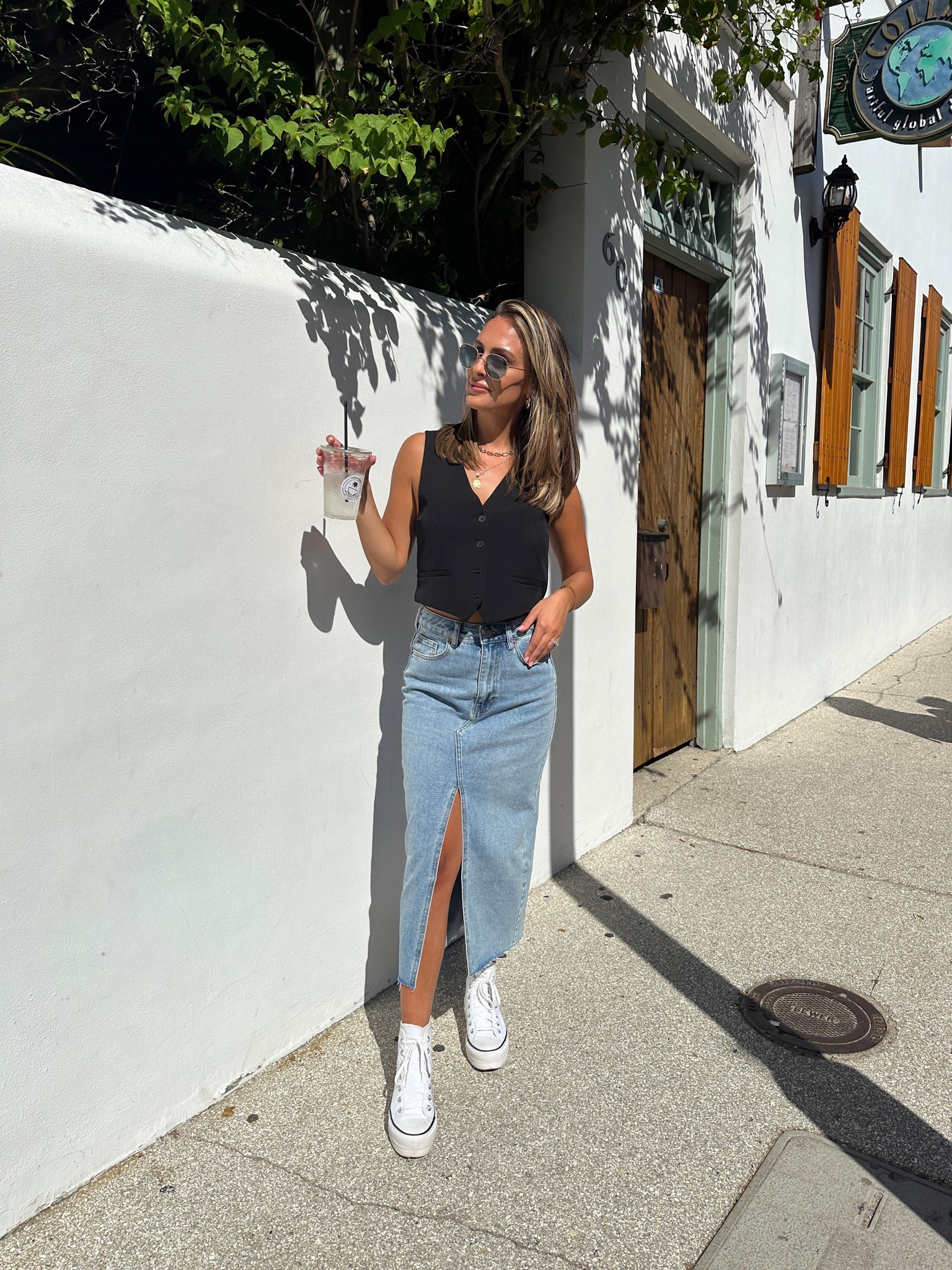 denim midi skirt, black vest



#LTKfindsunder100 #LTKfindsunder50 #LTKstyletip