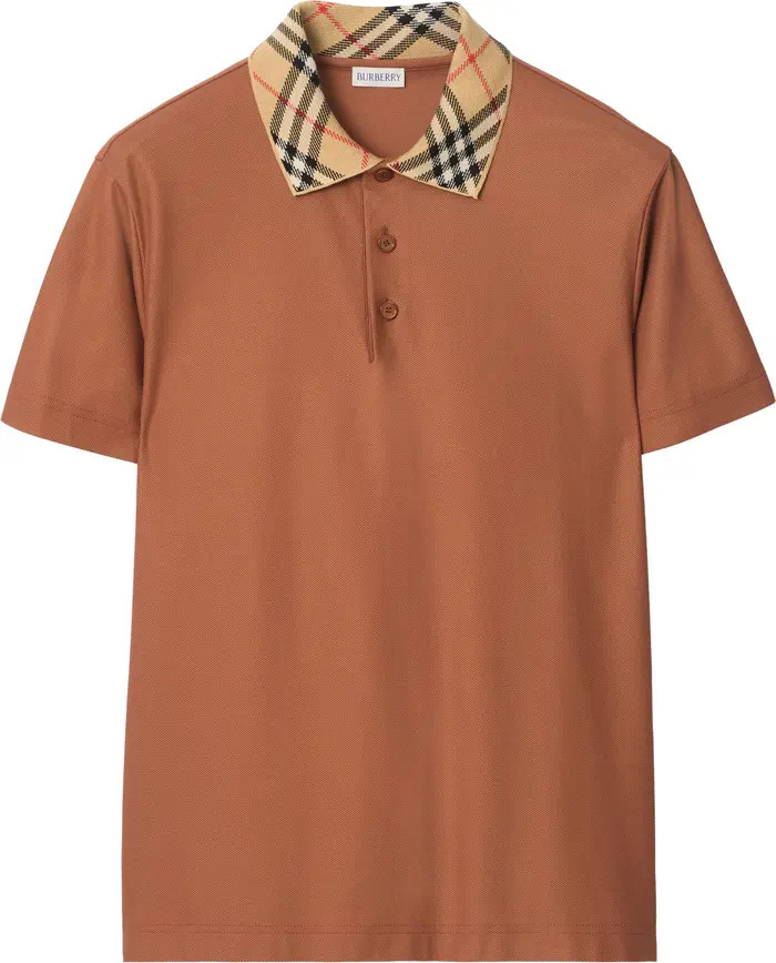 Evan Check Collar Cotton Piqu\u00e9 Polo | Nordstrom