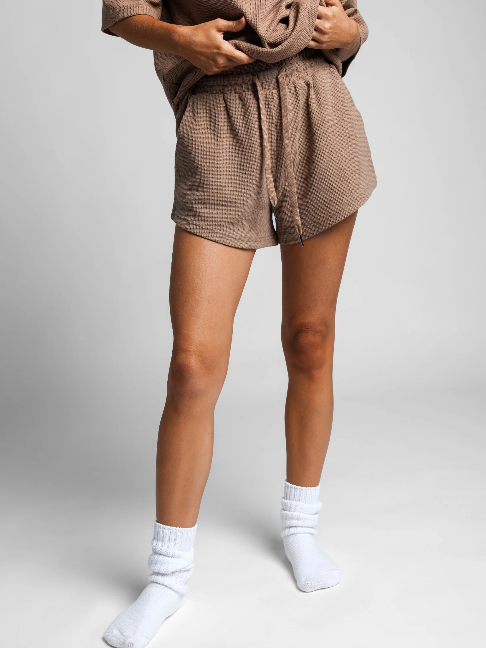 Comfrt Waffle Lounge Short | Truffle | Brown | 3X | Comfrt