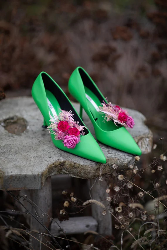 Pink flower shoe clips Bridal shoe clips Wedding accessories Shoes decoration Wedding jewellery M... | Etsy (US)