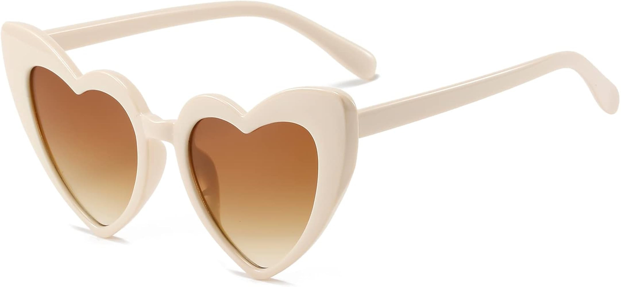 Long Keeper Heart Sunglasses Women - Retro Heart Shaped Sunglasses Colourful Frames UV400 Cute Fa... | Amazon (UK)