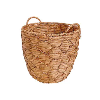 allen + roth 13.8-in W x 13.8-in H x 13.8-in D Natural Water Hyacinth Basket | Lowe's