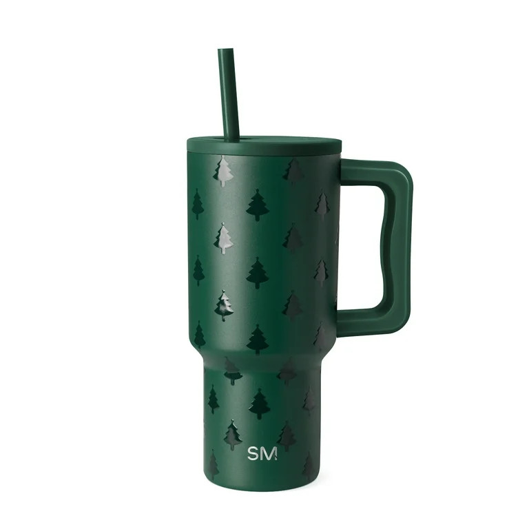 Simple Modern 30 fl oz Insulated Stainless Steel Trek Tumbler with Straw Lid | Winter Forest | Walmart (US)