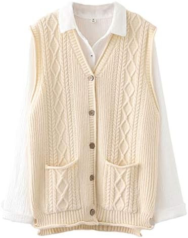 FTCayanz Women's Sweater Vest Button Down Cable Knit Cardigan Outwear | Amazon (US)