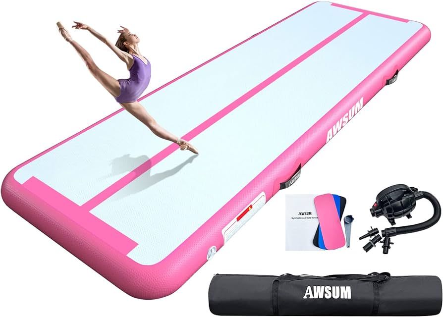 Amazon.com : AWSUM Air Gymnastics Mat 10ft/13ft/16ft/20ft/23ft Inflatable Tumble Track mats 4/8 i... | Amazon (US)