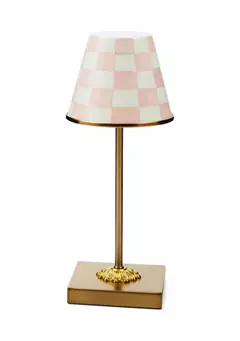 MacKenzie-Childs Rosy Check® LED Rechargeable Cafe Table Lamp | Belk
