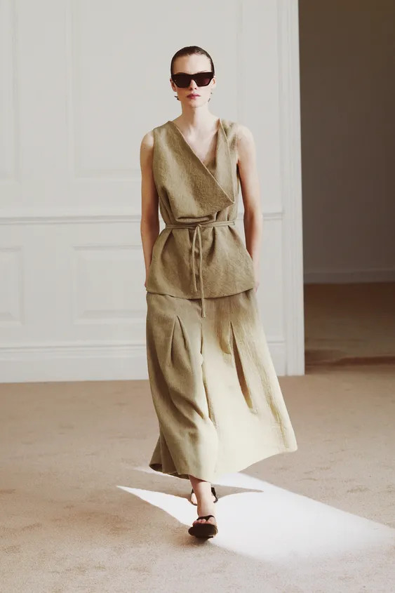 ZW COLLECTION WIDE-LEG LINEN PANTS | Zara US