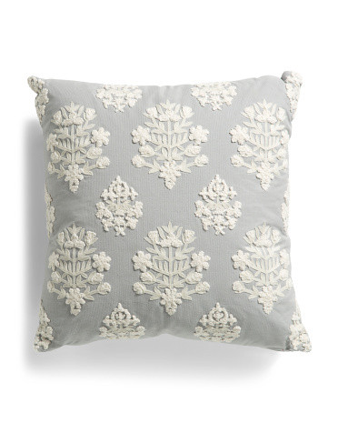 20x20 Embroidered Serena Floral Pillow | TJ Maxx