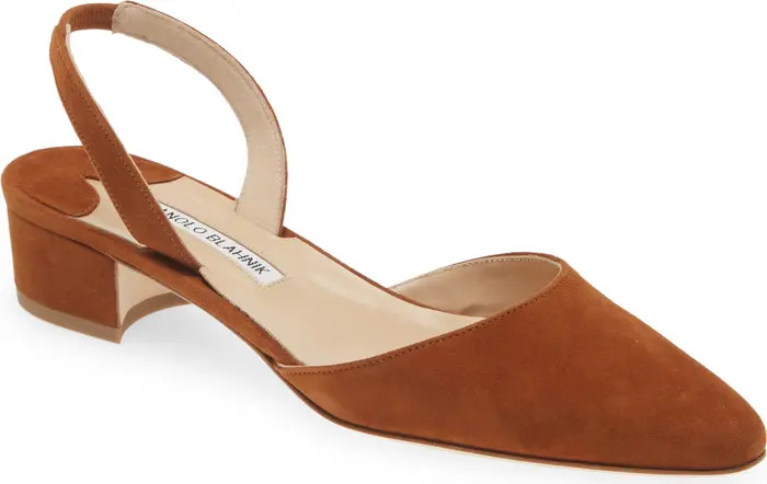 Aspro Block Heel Slingback Suede Pump (Women) | Nordstrom