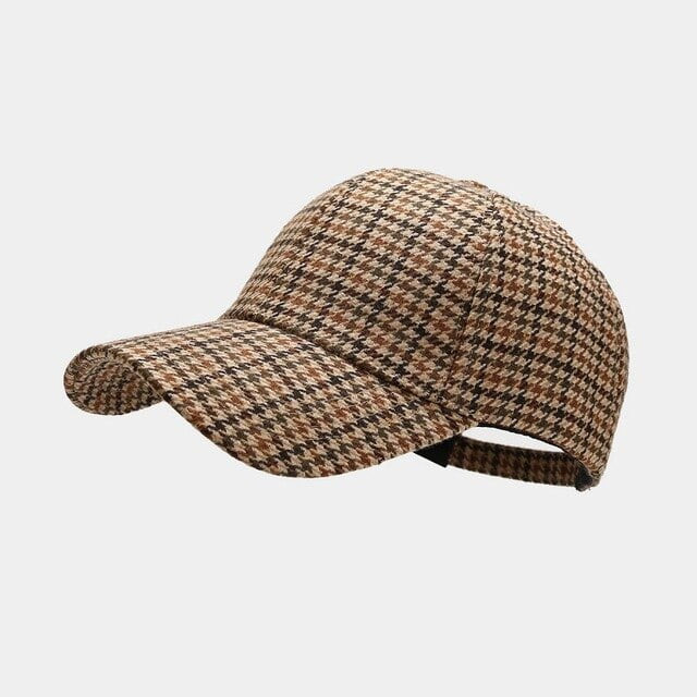 PIKADINGNIS Unisex Luxury Brand Brown Houndstooth Baseball Caps for Men Women British Plaid Desig... | Walmart (US)