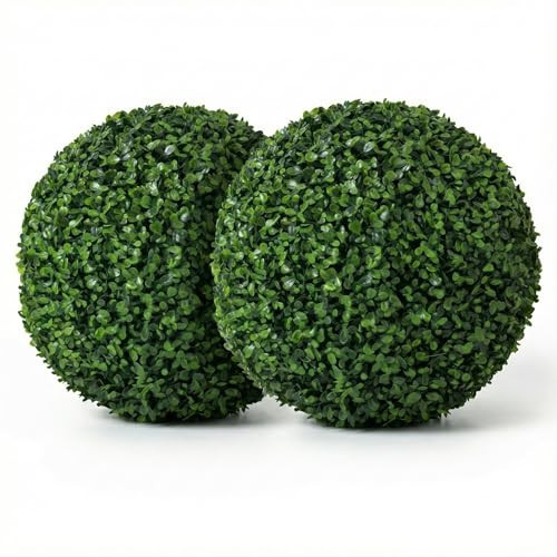 Artificial Boxwood Balls Outdoor, 20 Inch Set of 2 Faux Topiary Spheres for Garden, Backyard, Patio & Front Porch Decoration | Amazon (US)
