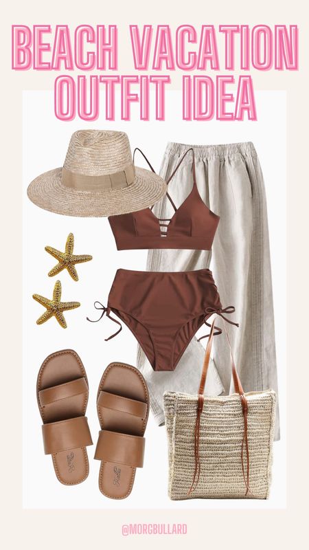 Beach Vacation Outfit | Beach Vacation Looks | Swimsuit | Amazon Fashion | Amazon Swim | Bikinis | Starfish Earrings | Straw Hat | Beach Bag | Resort Wear 

#LTKfindsunder100 #LTKtravel #LTKswim