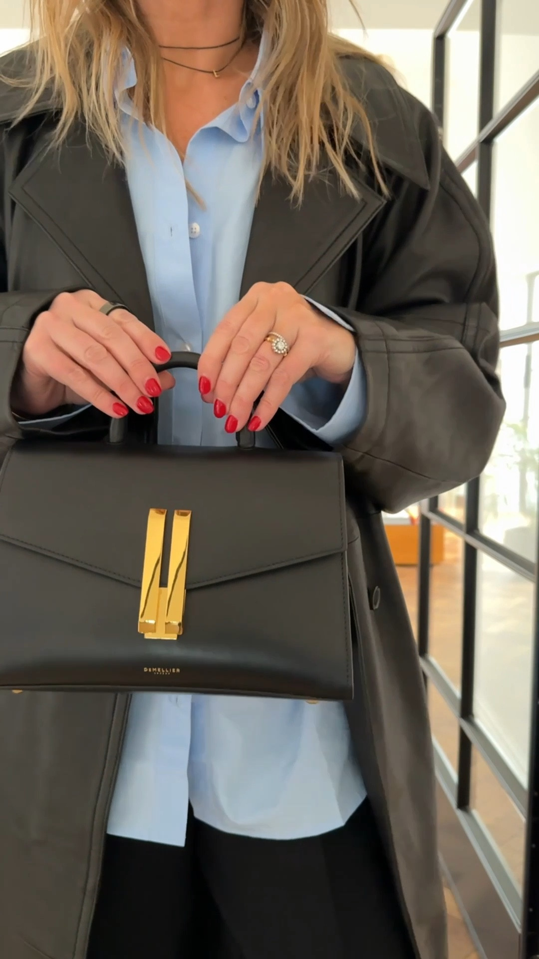 Leather Jacket + Blue Shirt 

Spring | lunch outfit | coat | bag | flats | March 

#LTKspring #LTKworkwear #LTKuk