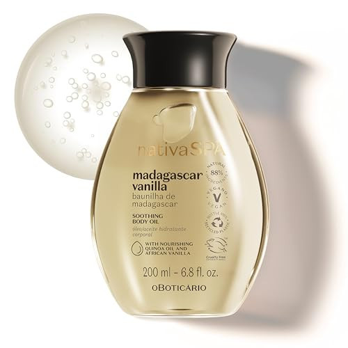 Nativa SPA by O Boticário, Madagascar Vanilla Body Oil, Soothing & Moisturizing, 6.8 Ounce | Amazon (US)