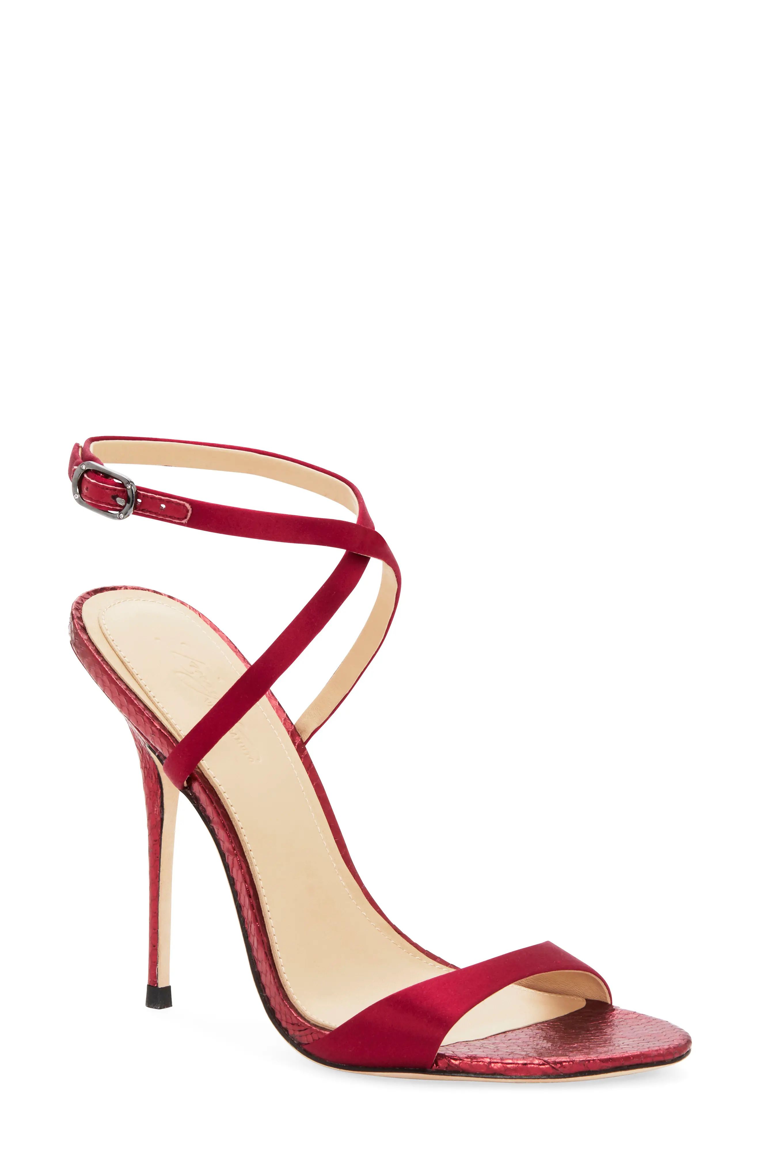 Women's Imagine Vince Camuto Rora Ankle Strap Stiletto Sandal, Size 5.5 M - Burgundy | Nordstrom