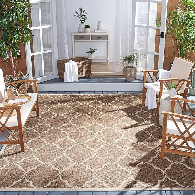 SAFAVIEH Beach House Collection BHS125D Trellis Indoor/ Outdoor Non-Shedding Easy Cleaning Patio ... | Amazon (US)