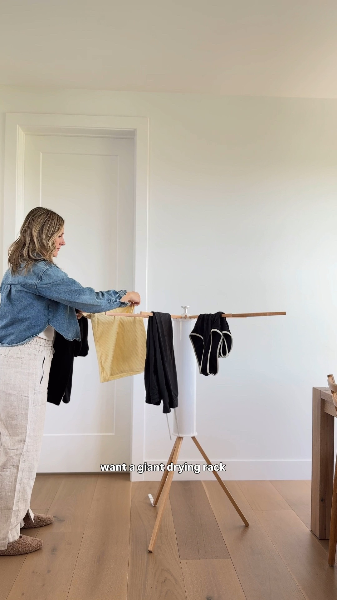 I really love finding solutions to problems like this. I have always wanted a drying rack, but they either need to be mounted to a wall or they are huge and ugly. This one holds so much is not tippy at all and folds up for easy storage. 10/10!! #LTKHome