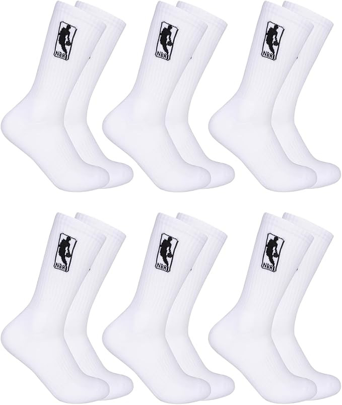 Ultra Game Men's NBA Official Athletic Cushioned Secure Fit Crew Socks-6 Pack-Unisex | Amazon (US)