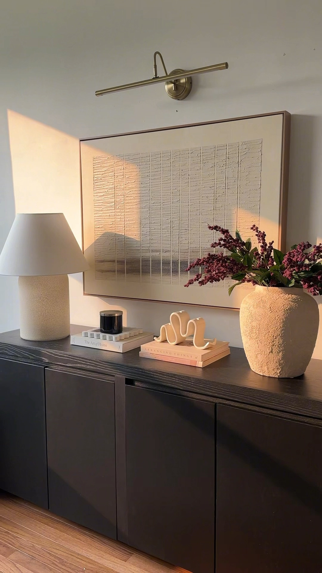 Sideboard styling, decor books, canvas art, faux florals 

The closed storage option here isn’t currently showing available online anywhere 😪 
Artwork was a Homegoods find so it cannot be linked, but I linked similar!

#LTKHome