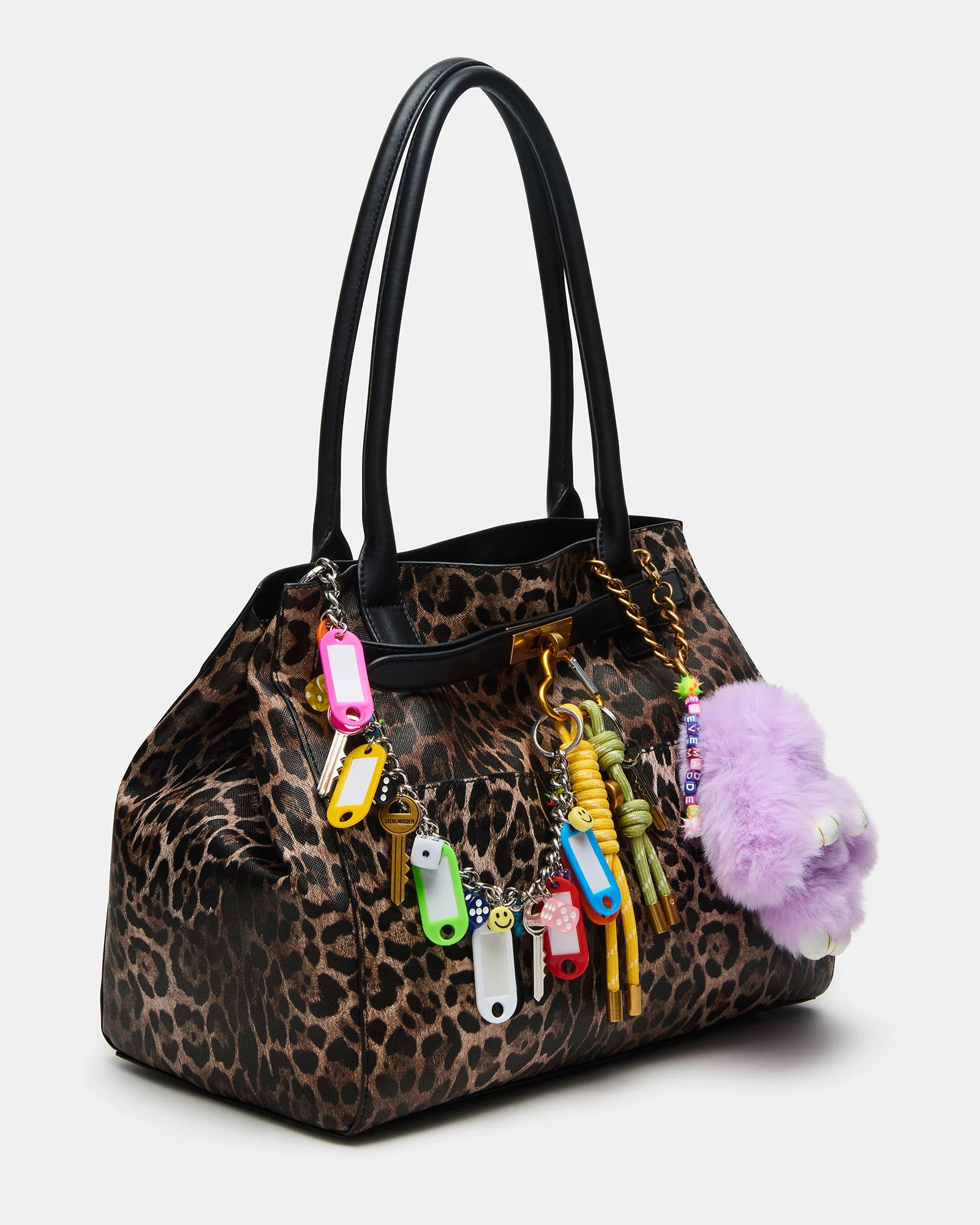 LEILANI Bag Leopard Large Tubular Shoulder Strap Charm Tote Handbag | Steve Madden (US)