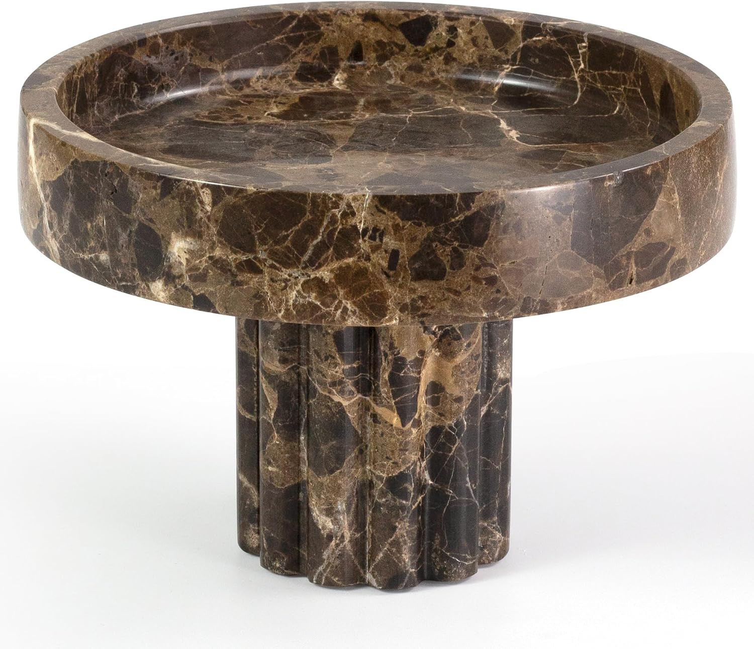 Natural Marble Pedestal Tray,Decorative Tray,Brown | Amazon (US)