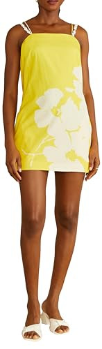 AMUR Women's Lita Beaded Strap Mini Dress, Yellow Pear | Amazon (US)