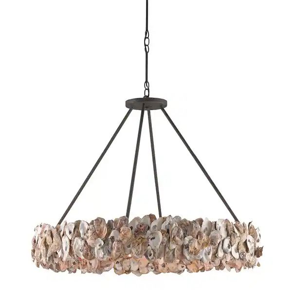 Currey & Company Oyster Chandelier - 28.25"h x 38"dia - Overstock - 37109328 | Bed Bath & Beyond