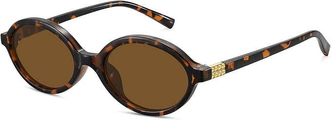 WOWSUN Retro Oval Sunglasses Womens Trendy Sun Glasses Sunnies UV400 Protection | Amazon (US)
