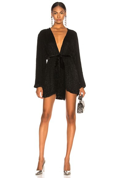 retrofete Gabrielle Robe Dress in Black | FWRD 