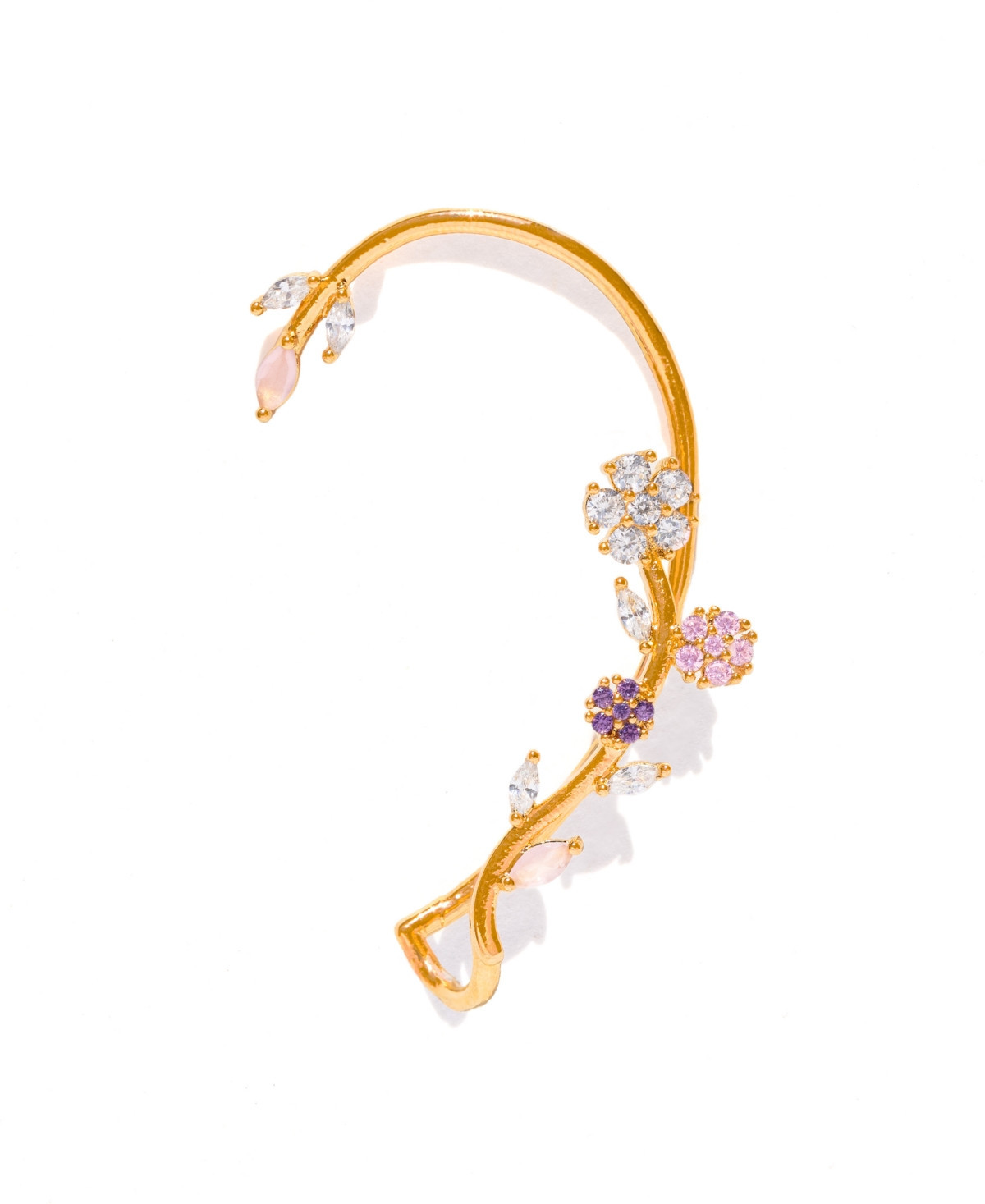 Girls Crew Crystal Gold Plated Island Bloom Crawler Cuff Earrings - Gold | Macy's