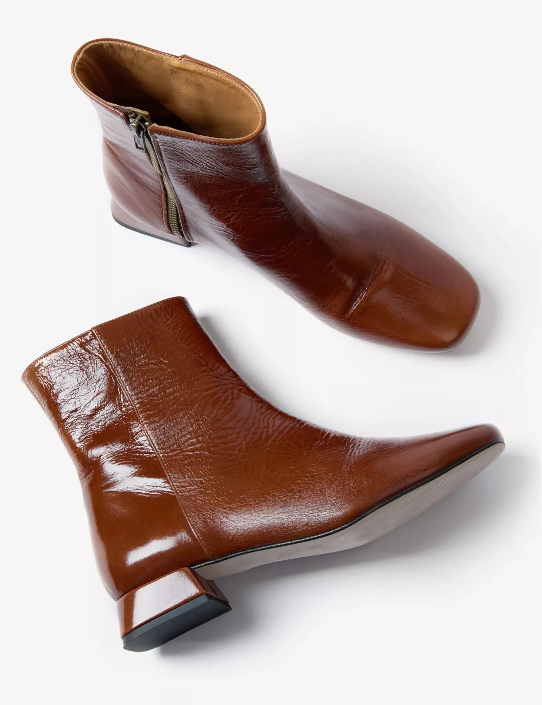 Giacomo Patent Leather Boot - Cognac | Penelope Chilvers