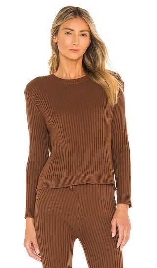 Georgia Crew Sweater in Chocolate | Revolve Clothing (Global)