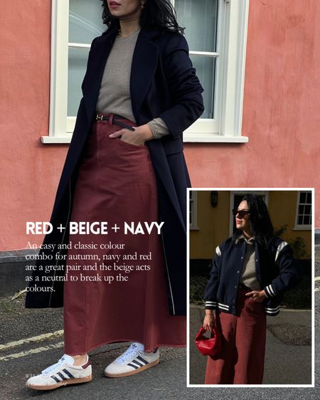 The 3 colour rule outfit ideas:
Red + beige + navy

#LTKstyletip #LTKSeasonal