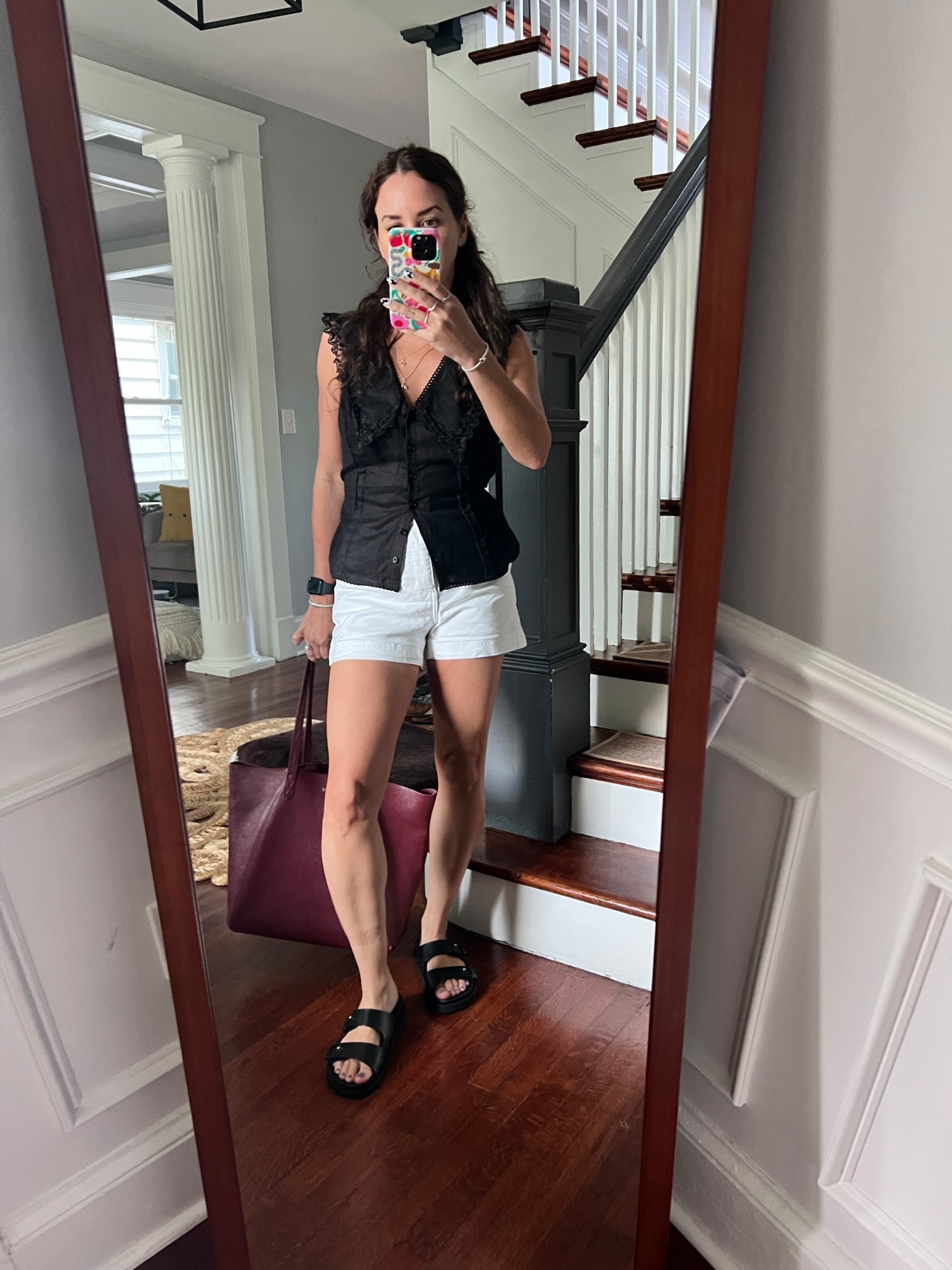 summer outfit. linen top. collared top. black and white summer outfit. chunky slides. everlane shorts. Reformation top. reformation linen top. jenni kayne sandals. sandals. leather sandals. white shorts. black top. black linen top. casual summer. Linen.

 

#LTKSummerEdit #LTKSeasonal #LTKFindsUnder100