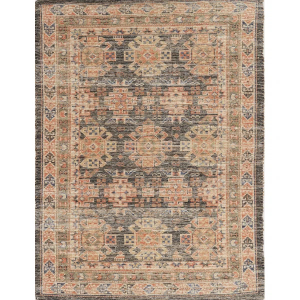 Gloucester Handwoven Flatweave Orange/Dark Gray/Brown Area Rug | Wayfair North America