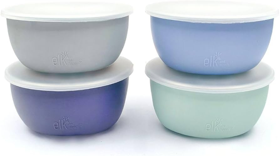 Elk and Friends Stainless Steel Bowls + Silicone Sleeve and Storage Lid | Baby, Toddler, Kids | C... | Amazon (US)