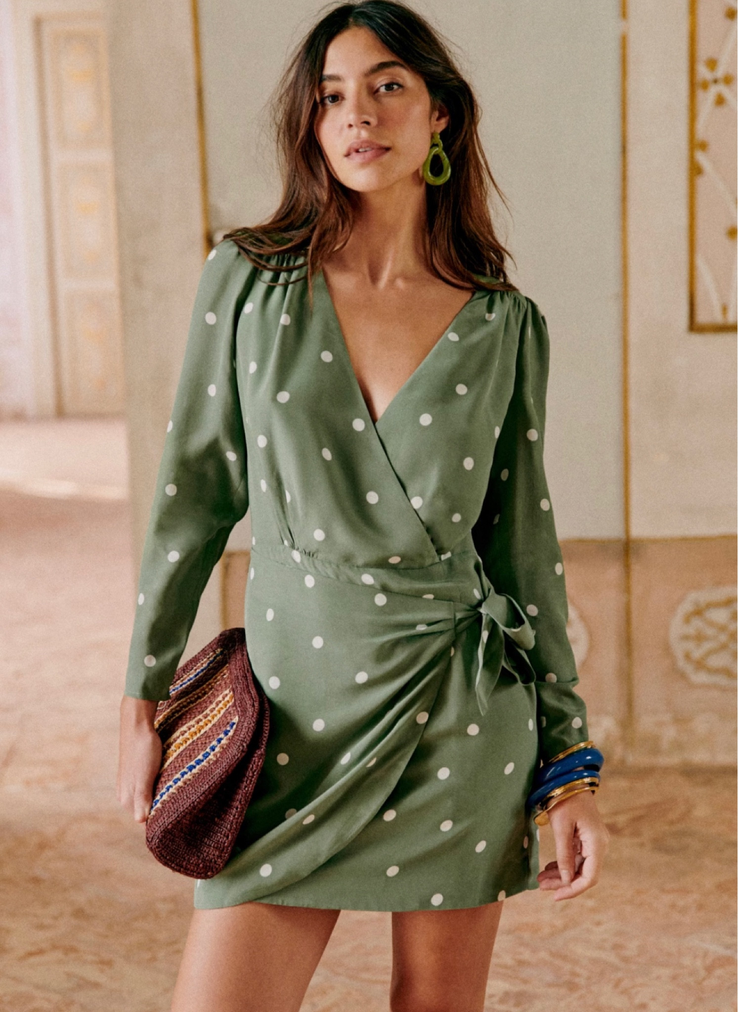 sezane green silk dress milainnewyork on LTK