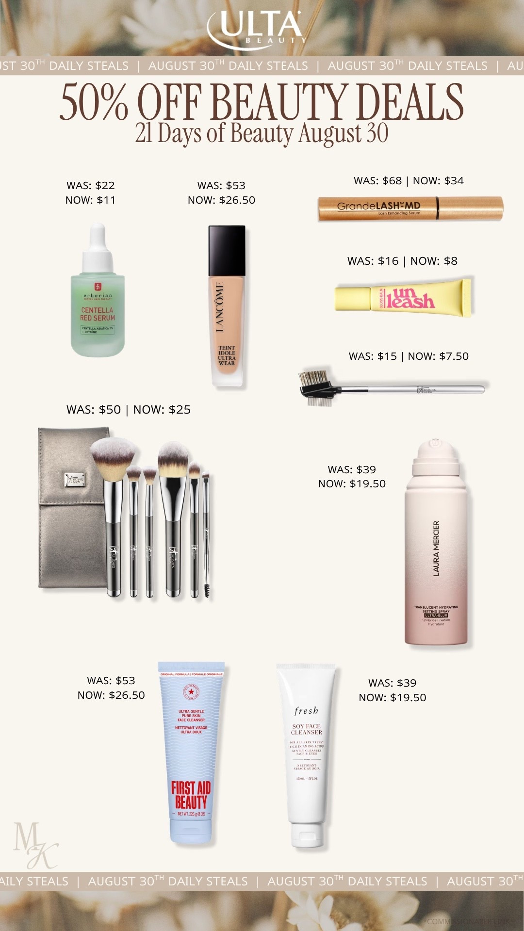 Ulta 21 Days of Beauty Favorites! 
-
Makeup, beauty, ulta, hair care, skincare, makeup brushes, Lancôme, foundation, blush, Kylie beauty, body care, grande lash

#LTKSaleAlert #LTKBeauty