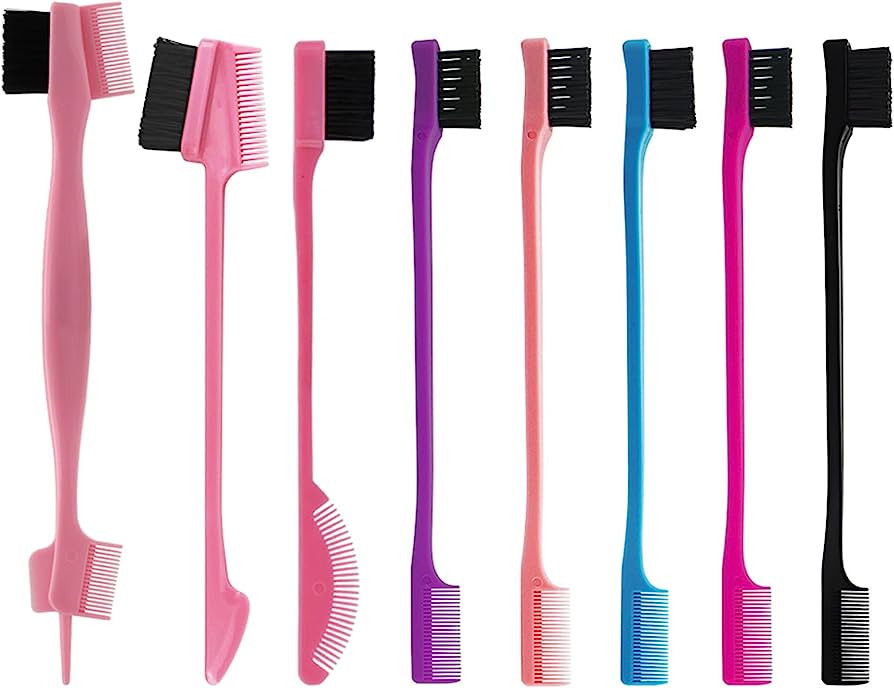 8 Pieces Hair Styling Comb Set Teasing Hair Brush Rat Tail Comb Edge Brush for Edge&Back Brushing... | Amazon (US)