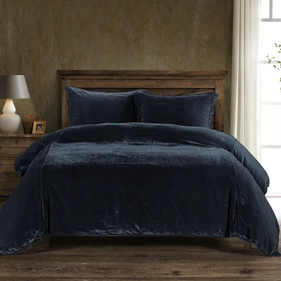 Stella Faux Silk Velvet Classic Chic Modern Rustic Romantic Western Duvet Cover Set | Wayfair North America