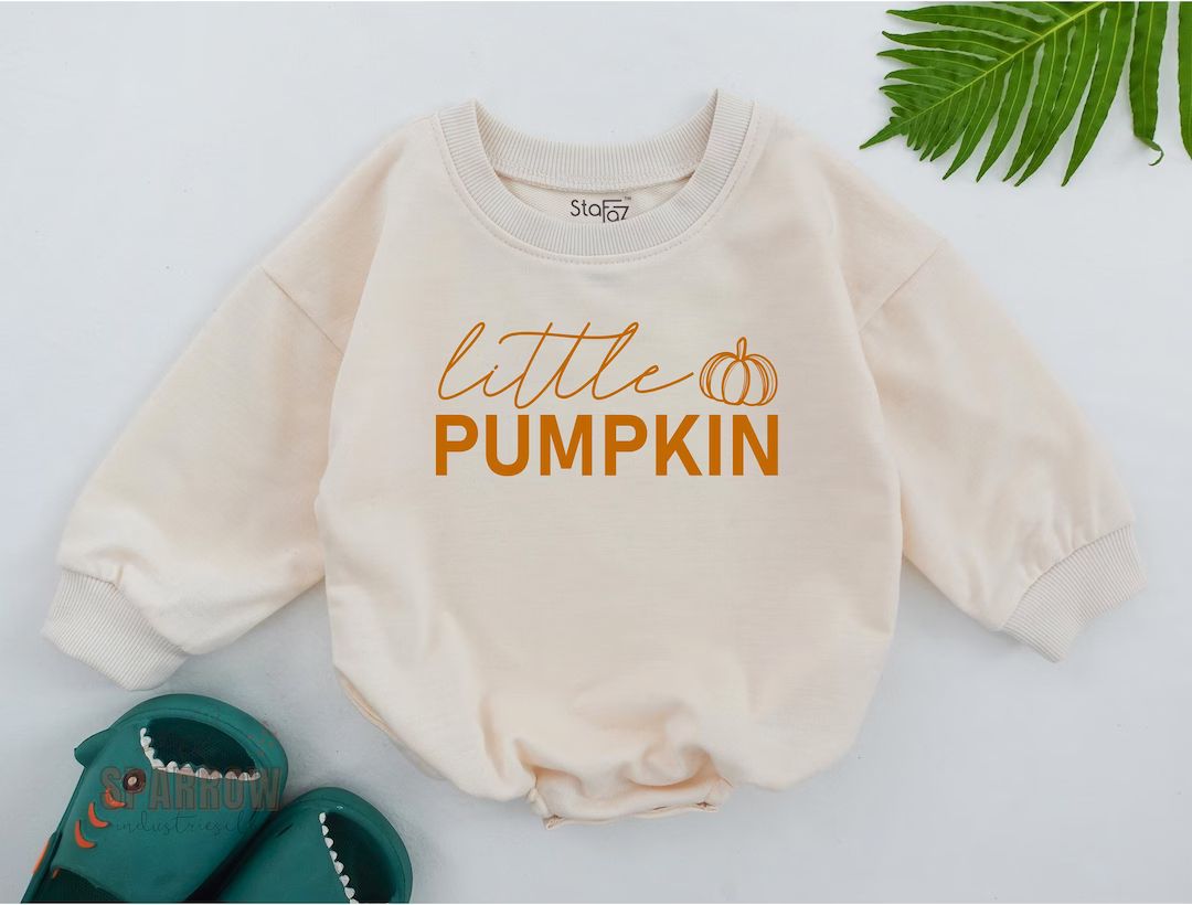 STAFAZ - Little Pumpkin Baby Romper, Natural Fall Baby Onsie, Cute Fall Bodysuit, Pumpkin Baby Gi... | Etsy (US)