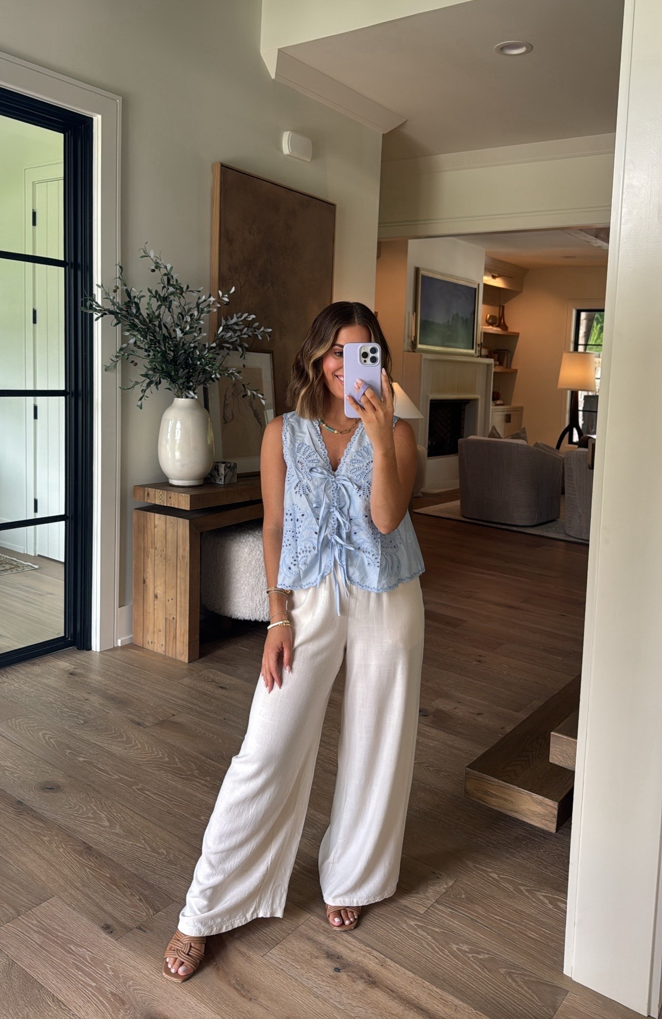 Patriotic outfit idea 🤍 Wearing a XS in these wide leg pants (color is apricot) and a small in this eyelet top. Linking a few other top options as well! Love this for Memorial Day weekend, Fourth of July, summer, vacation, etc! 

4th of July, Memorial Day, amazon finds, summer outfit

#LTKootd #LTKSeasonal #LTKSaleAlert
