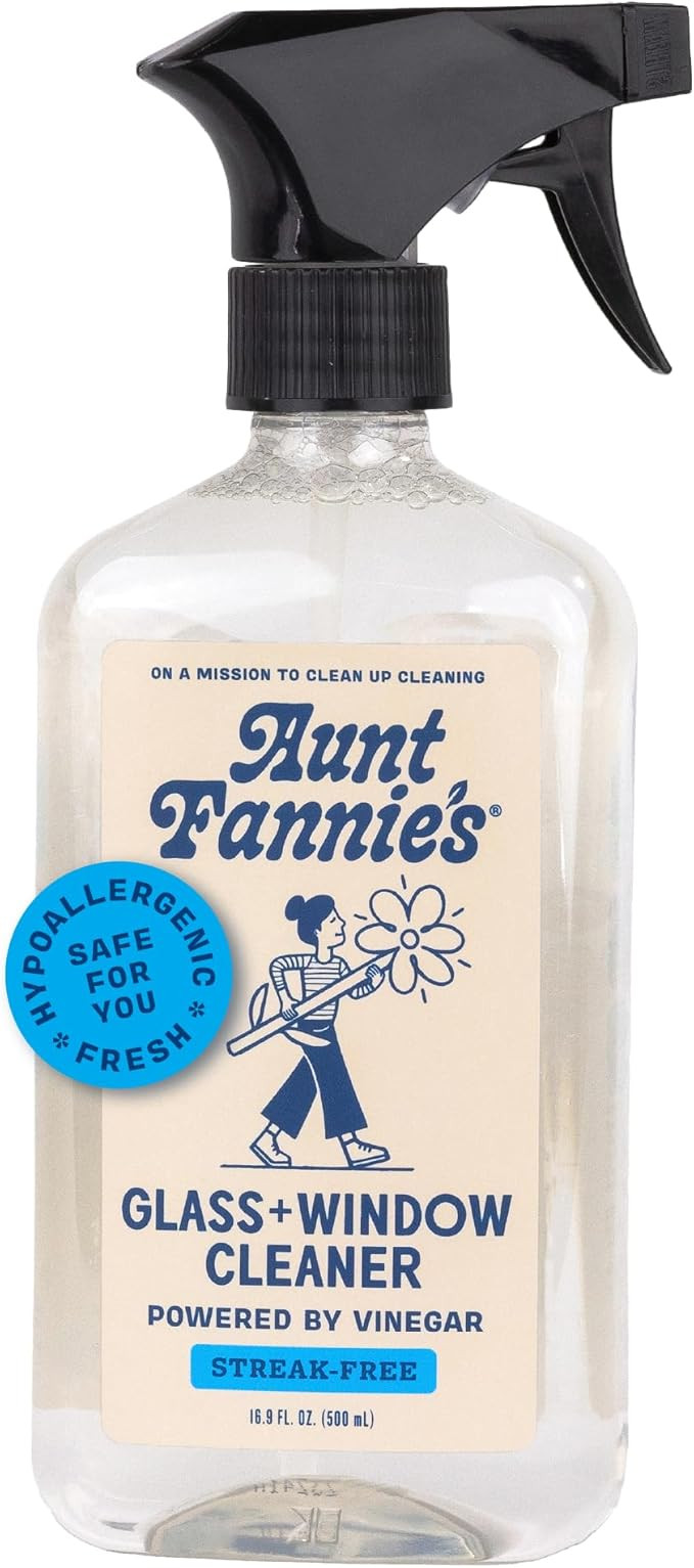 Aunt Fannie's Glass & Window Cleaning Vinegar Spray, Natural Streak-Free Spray, 16.9 Ounces (Pack... | Amazon (US)
