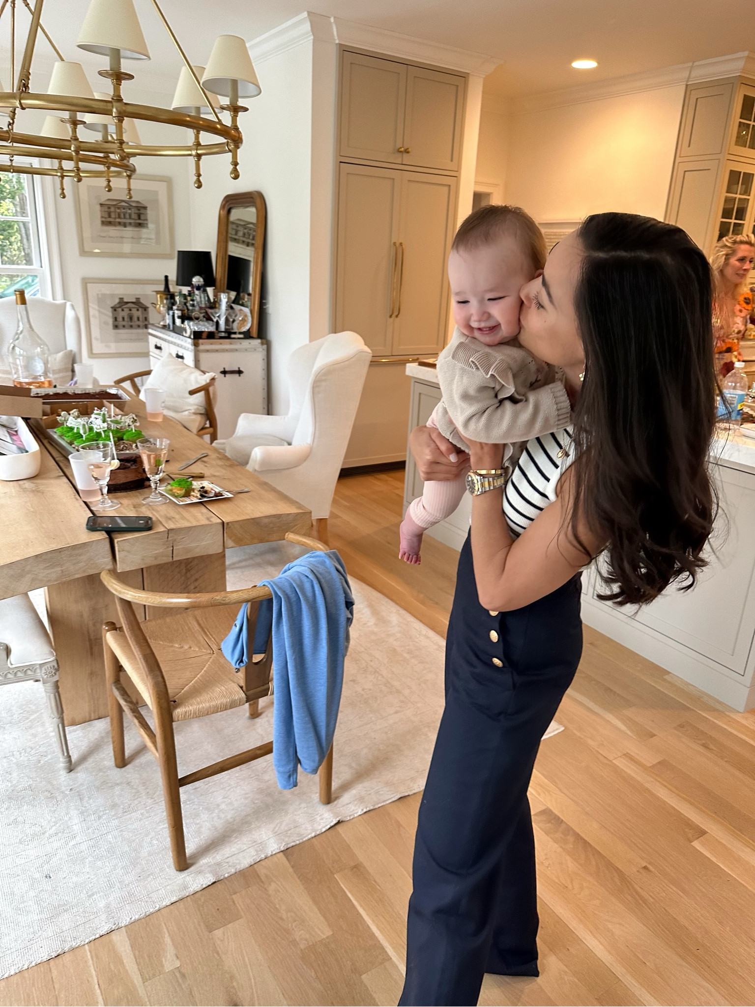 Birthday party, chandelier, dining room, kitchen, trousers, stripe tank. Rug is Linda’s Barn vintage.

#LTKparties #LTKhome #LTKbaby