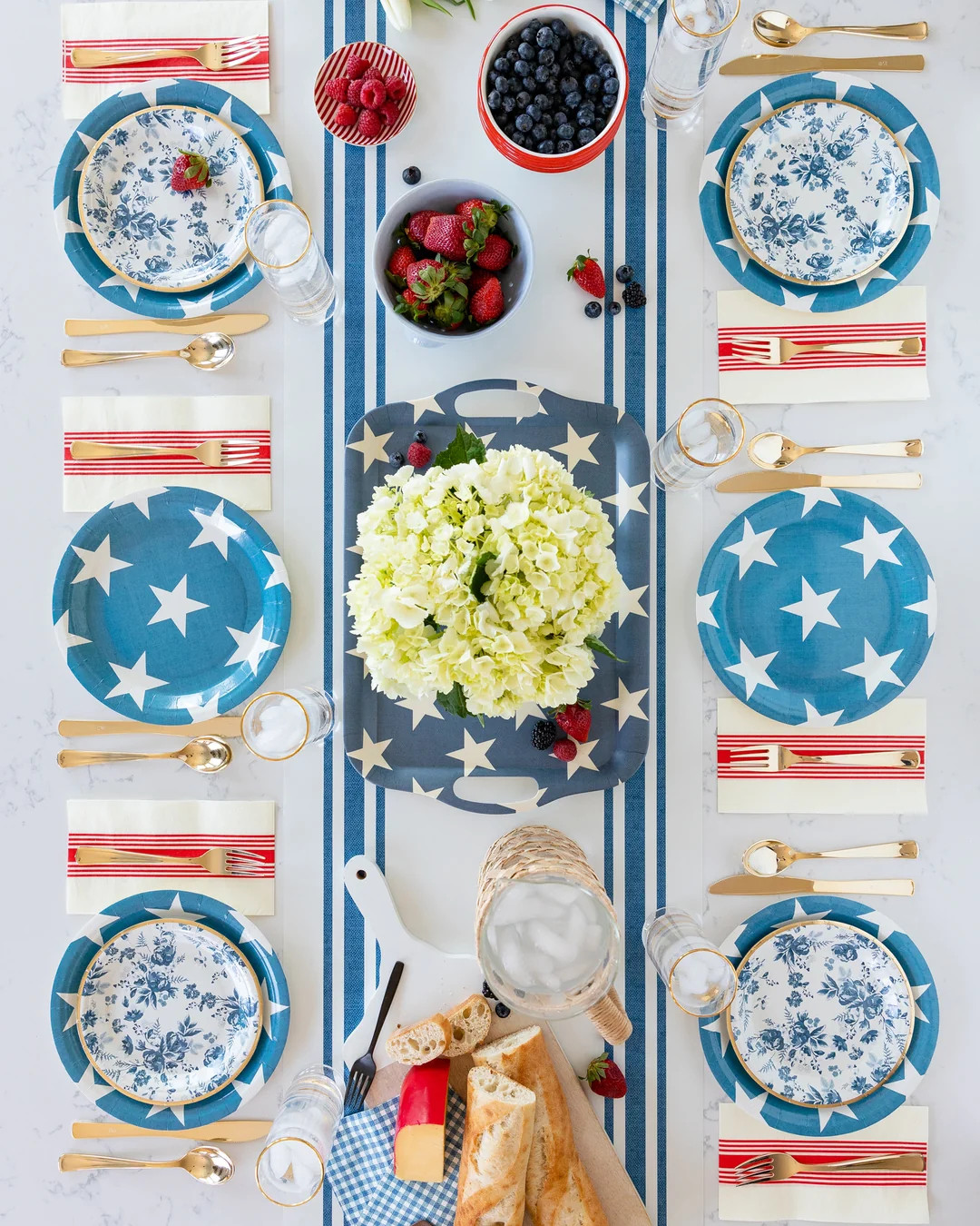Hamptons Navy Star Reusable Bamboo Tray | My Mind's Eye
